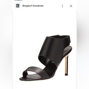 Manolo Blahnik Open Toe Elastic Slingback Sandals 38 Black